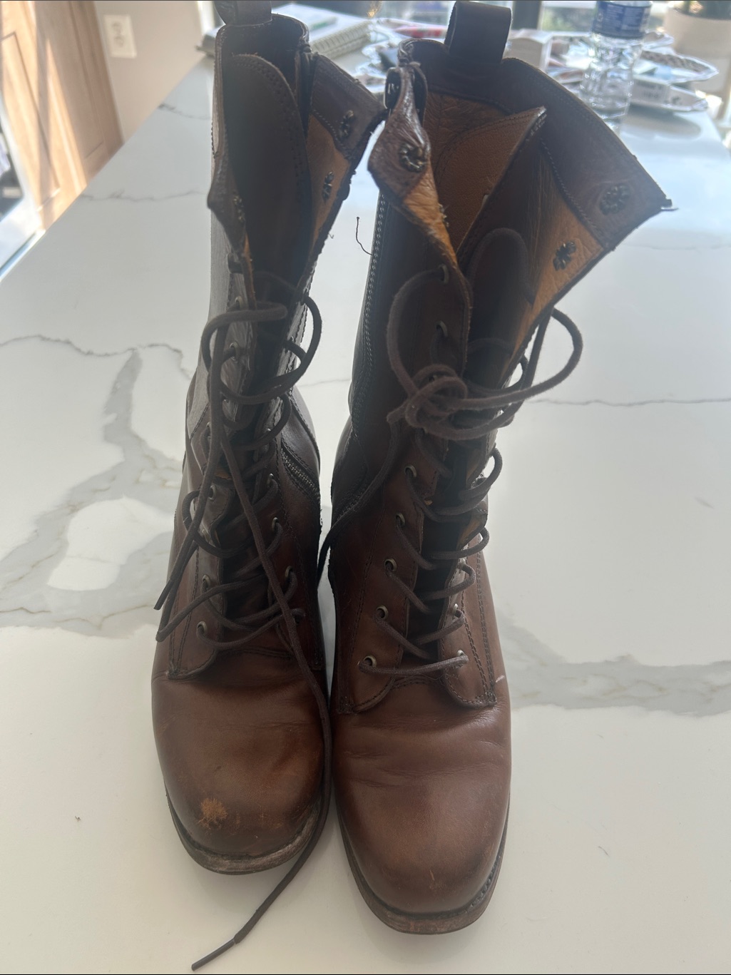 Frye Women’s Brown Lace-Up Leather Ankle Boots — image 2 of 8